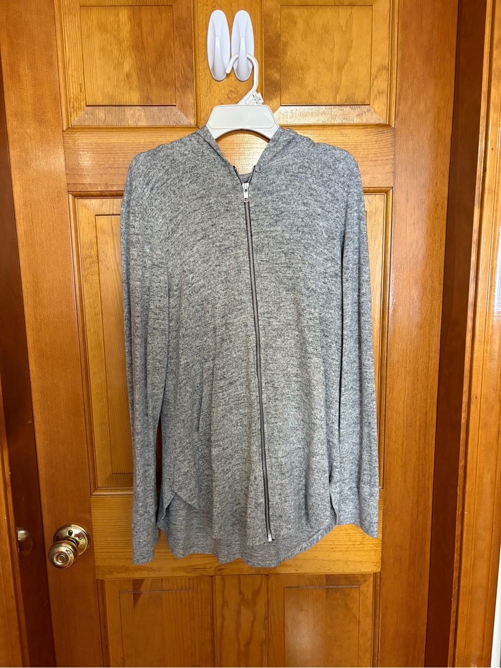 Lightweight Gray Zip Hoodie